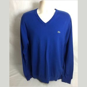 Lacoste Men Blue V Neck Sweater
